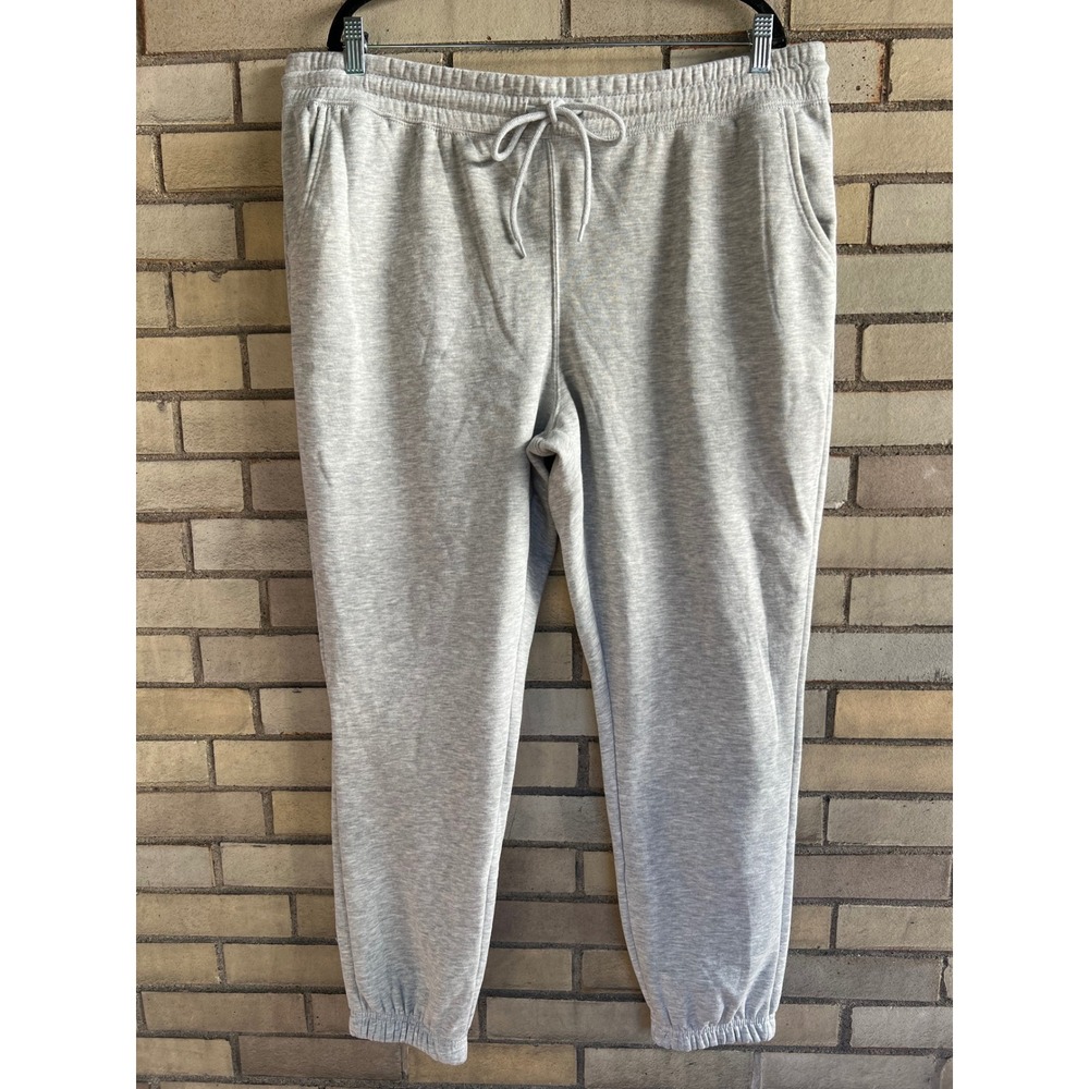 Just Be Heather Gray Fleece Jogger Sweatpants Women's Plus Size 2X